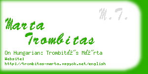 marta trombitas business card